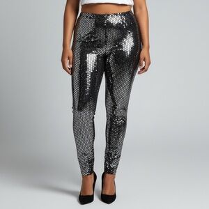 STYLE RACK Silver Sequin Leggings